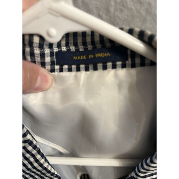 Club Room Men 46R Navy Blue & White Gingham Cotton‎ Blazer Sport Coat Jacket - Picture 7 of 9